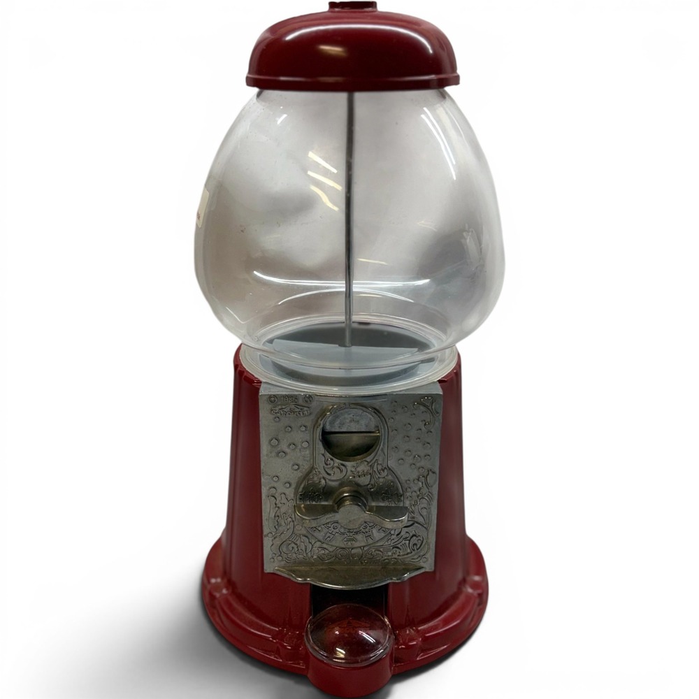 Carousel Gumball Machine JR 11 Inch Red Good Vintage Tabletop Candy Dispenser